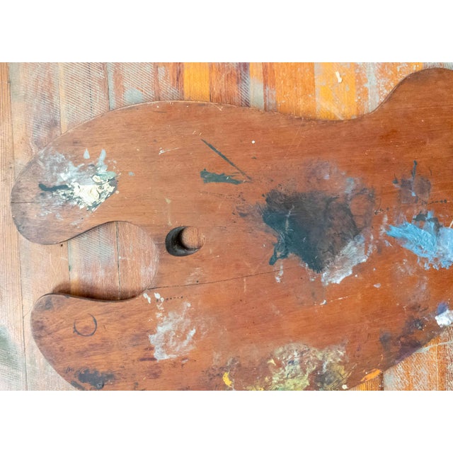 Mid 20th Century 20th Century Large Professional Artist's Palette With Traces of Paint For Sale - Image 5 of 10