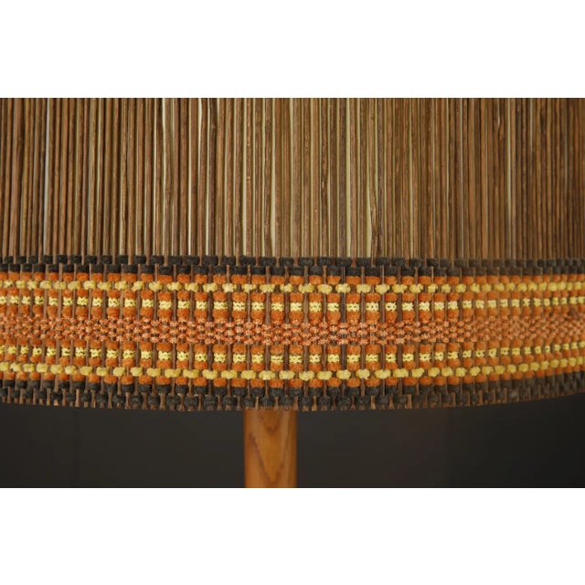 Burnt Orange Large Maria Kipp Lampshade With Black, Sienna, and Burnt Orange Stripes, 1960s For Sale - Image 8 of 9