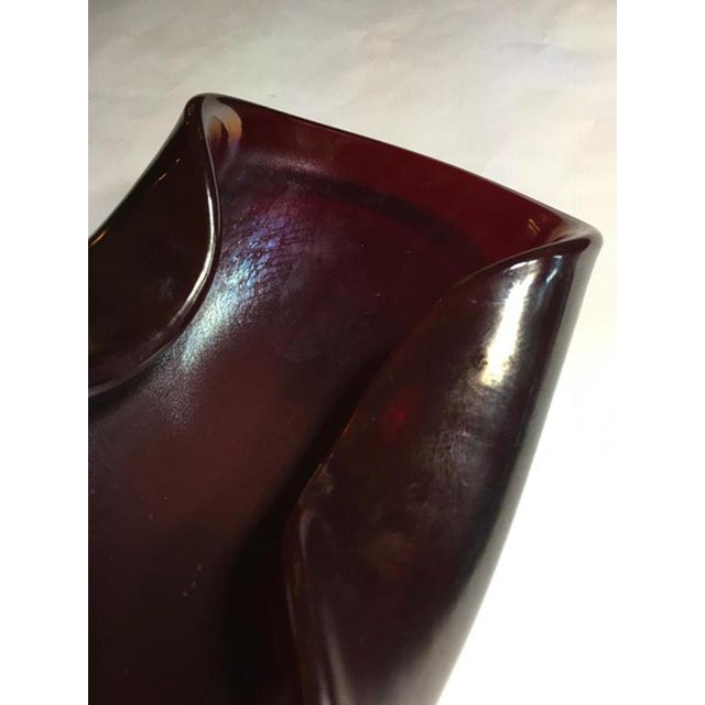 Mid-Century Modern Rubin Color Blown Paste Glass Bowl, Italy, 1960s For Sale - Image 11 of 18