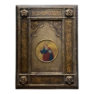 16th/17th C. Italian Old Master Antique Oil on Ornate Wood Panel Religious Icon For Sale