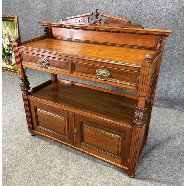 English 19th Century Solid Walnut Two Tier Server For Sale - Image 3 of 15