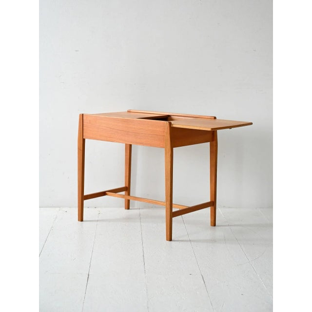 Vintage Scandinavian Elm Coffee Table with Storage Compartment, 1960s For Sale - Image 11 of 11