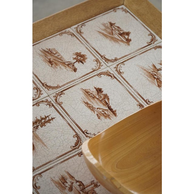 Mid-Century Modern Danish Oak Coffee Table with Ceramic Tile Top, 1950s For Sale - Image 6 of 18