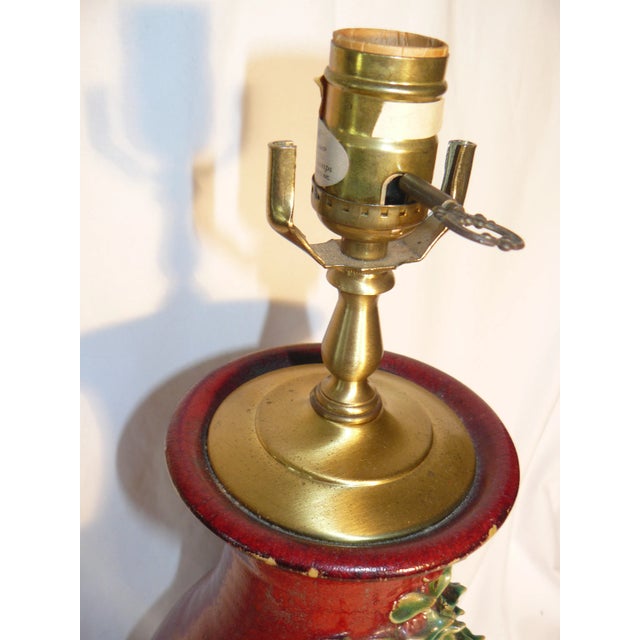 Asian Style Windemere for Lotus Arts Pottery Lamp For Sale - Image 4 of 13