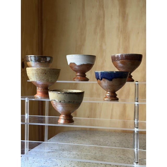 Vintage Hand-Crafted Studio Ceramic Chawan Bowls, 1980s, Set of 6 For Sale - Image 10 of 15