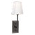 Thomas O'Brien for Visual Comfort Signature Hulton Sconce in Bronze with Crystal Backplate & White Glass Shade For Sale