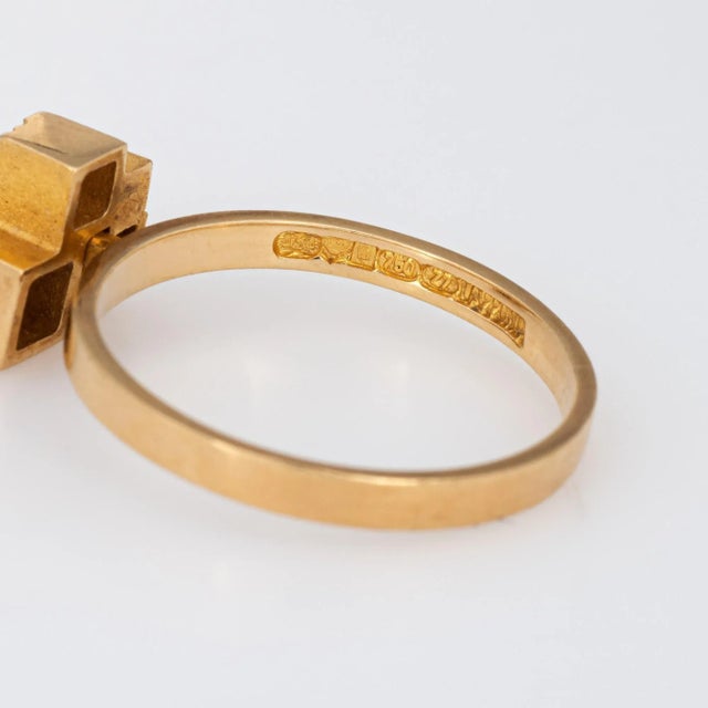 Metal Lapponia Cube Ring Vintage 18k Yellow Gold Björn Weckström Finland Jewellery 6.25 size 6.25 For Sale - Image 7 of 7
