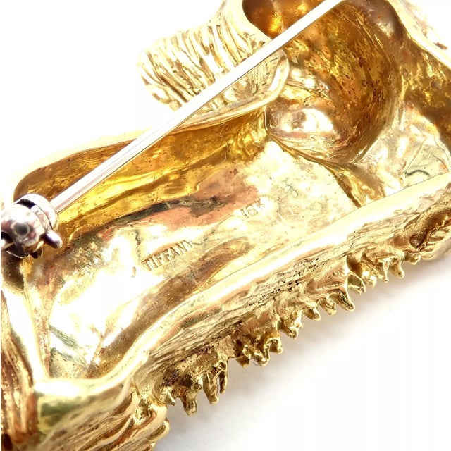 Tiffany and Co. Vintage Tiffany & Co. Yellow Gold Enamel Dog Terrier Brooch Pin 1960's For Sale - Image 4 of 11