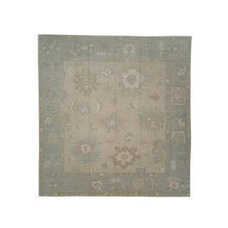Square Turkish Oushak Rug 12' x 12'7" For Sale