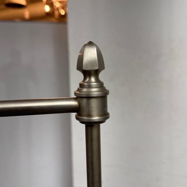 Gray Transitional Brushed Nickel Swing Arm Floor Lamp For Sale - Image 8 of 12