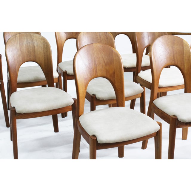 Vintage Danish Teak Dining Chairs from Niels Koefoed, Set of 10 For Sale - Image 9 of 12
