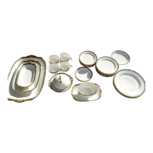Vintage Set French Limoges China Ware Dishes Includes Serving Trays & Gravy Bowl- 25 Pieces
