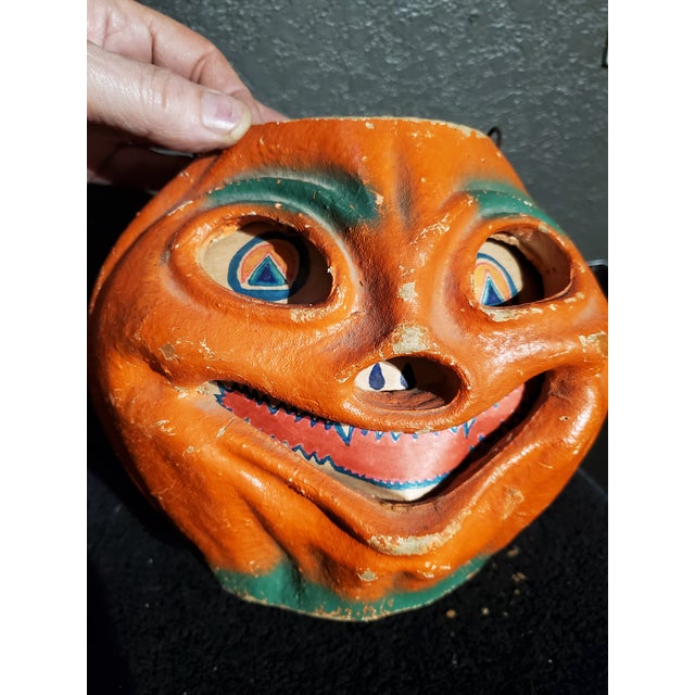 Vintage “Sly Grin” Halloween Pulp / Papier Mache' Jack-O’-Lantern 1930s For Sale - Image 9 of 9