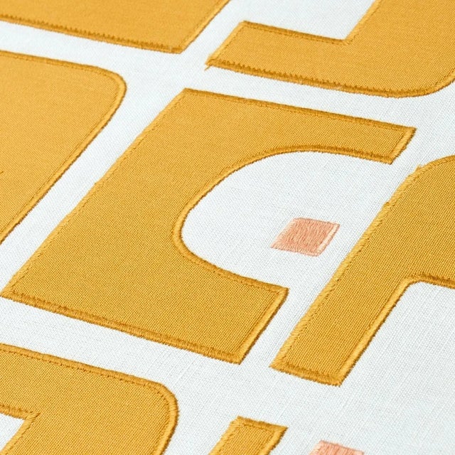 Schumacher Schumacher X Hadiya Williams Den Applique Fabric in Ochre For Sale - Image 4 of 5