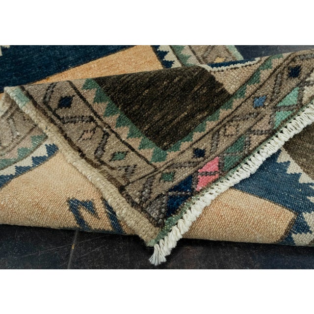Textile Turkish Mini Rug Oriental Hand Knotted Vintage Rug 1'8" x 3'2" #16219 For Sale - Image 7 of 8