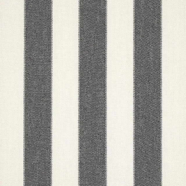 Schumacher Sample - Schumacher Blumont Stripe Indoor/Outdoor Fabric in Charcoal For Sale - Image 4 of 4