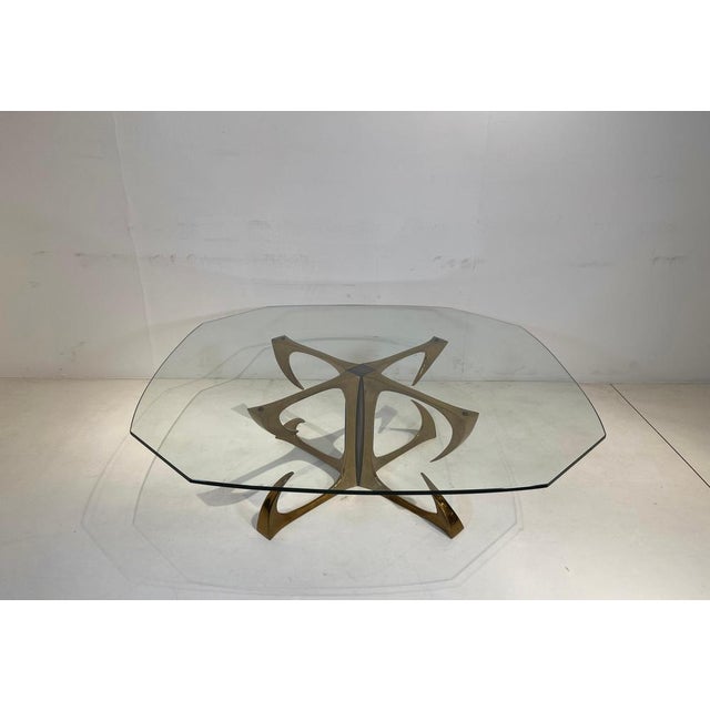 Coffee Table in Sculptural Bronze attributed to Willy Daro, 1970s For Sale - Image 14 of 14