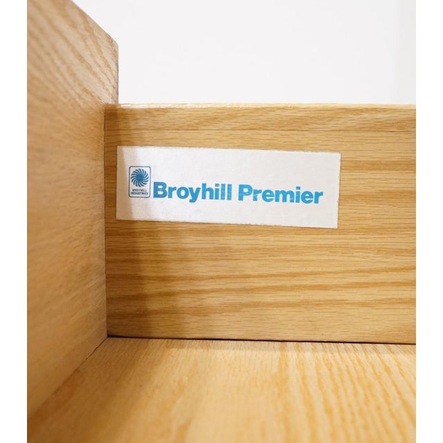 Brown Broyhill Premier Early American Country Style Solid Oak 54" Double Dresser 6510-21 For Sale - Image 8 of 13