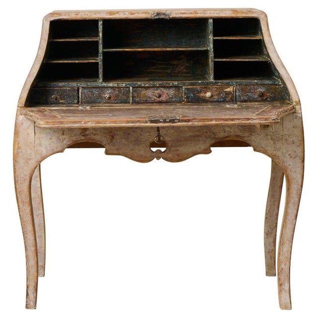 Antique Swedish Rococo Secretary with Drawers For Sale - Image 12 of 12