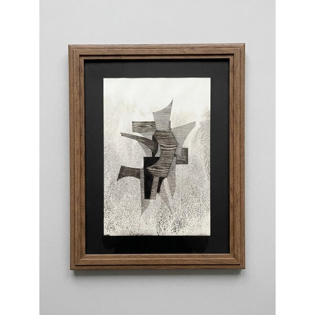 Eugène Eechaut, Abstract Composition, 1973, Ink on Paper, Framed For Sale - Image 12 of 12