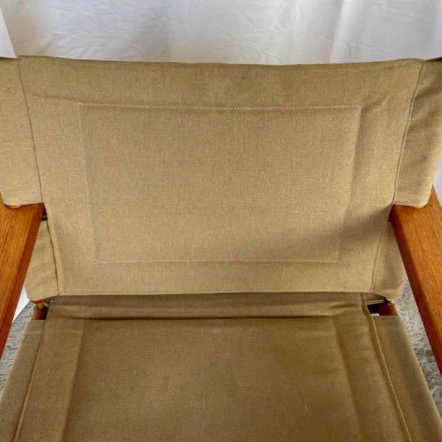 Mid 20th Century Mid 20th Century Pair Safari Chairs Style of Borge Jensen for Mobelfabrik For Sale - Image 5 of 12