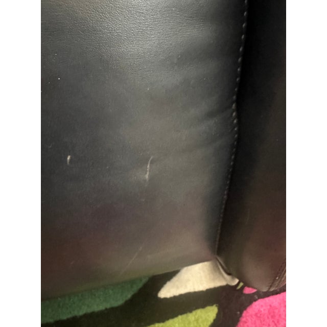 Pair of Vintage Leolux "Dino" Postmodern Leather Lounge Chairs - Sled Base For Sale - Image 10 of 10