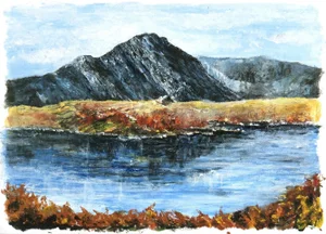 Mountaintop Lake Oil Painting