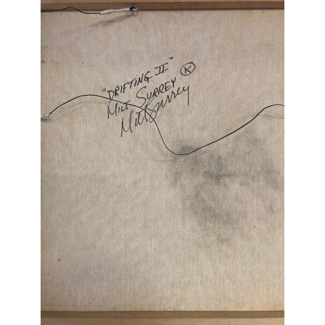 Textile Vintage Mid Century Signed Abstract Geometric Oil Painting For Sale - Image 7 of 7