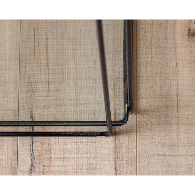Max Sauze for Atrow “Isocèle” Black Metal & Glass Étagère, France, C. 1969 For Sale - Image 9 of 14
