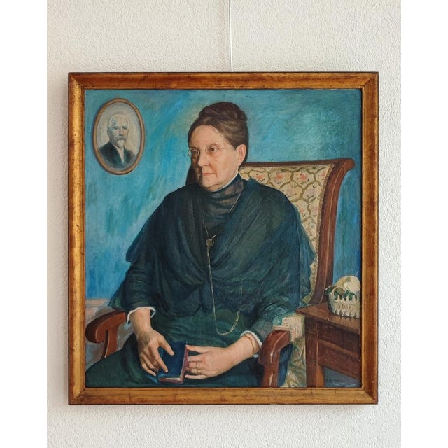 Paul Théophile Robert, Seated Lady with Glasses, Oil on Canvas, Framed For Sale - Image 14 of 14