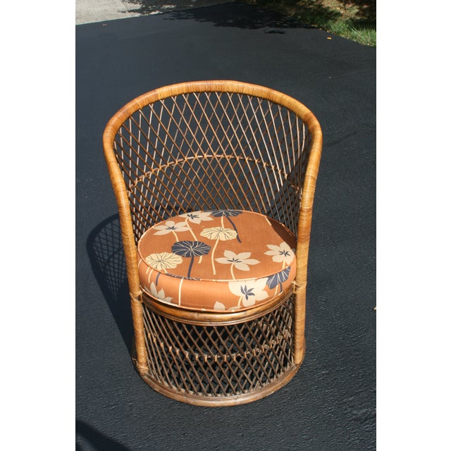 Vintage Mid Century Wicker Barrel Chairs A Pair Chairish