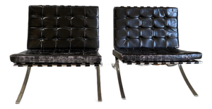 Vintage Knoll Barcelona Lounge Chairs by Mies Van Der Rohe - A Pair