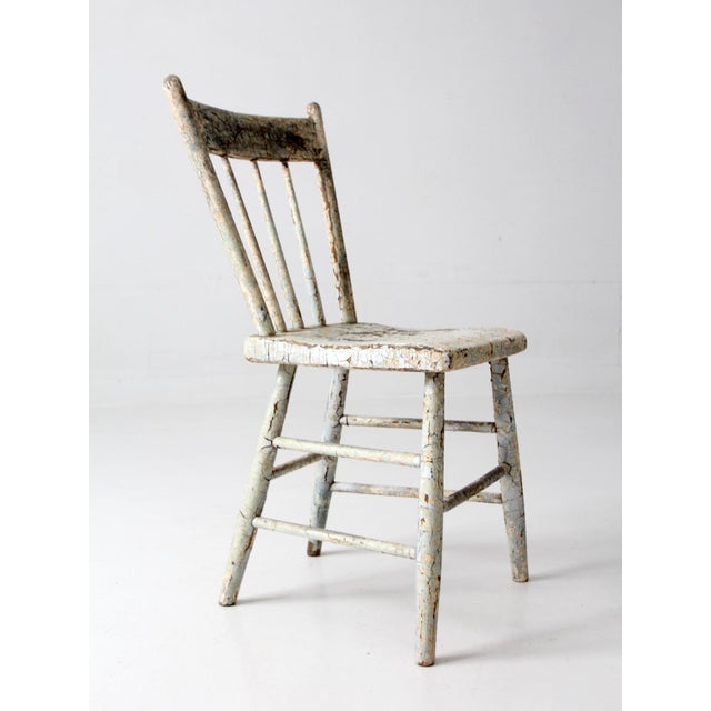 Antique Primitive Plank Seat Chair For Sale - Image 14 of 15
