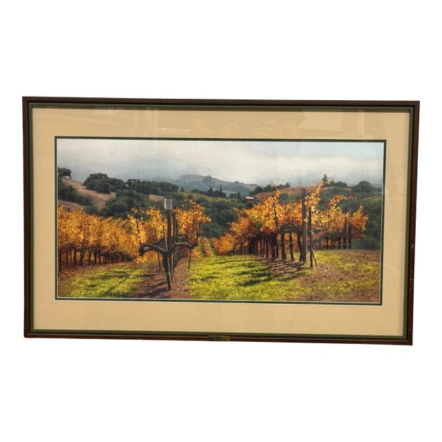 June Carey Fall Vineyard Limited Edition Giclée, Signed For Sale