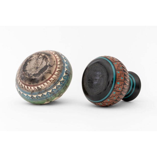 Navajo Dine Art Pottery Vases, 2 For Sale - Image 11 of 13