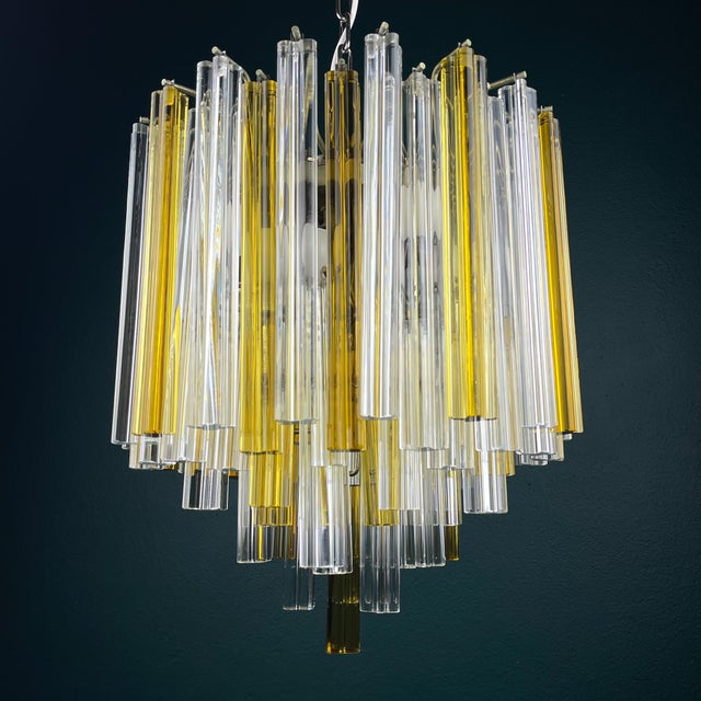 Cascade Murano Glass Crystal Prism Chandelier from Venini, 1970s For Sale - Image 10 of 16