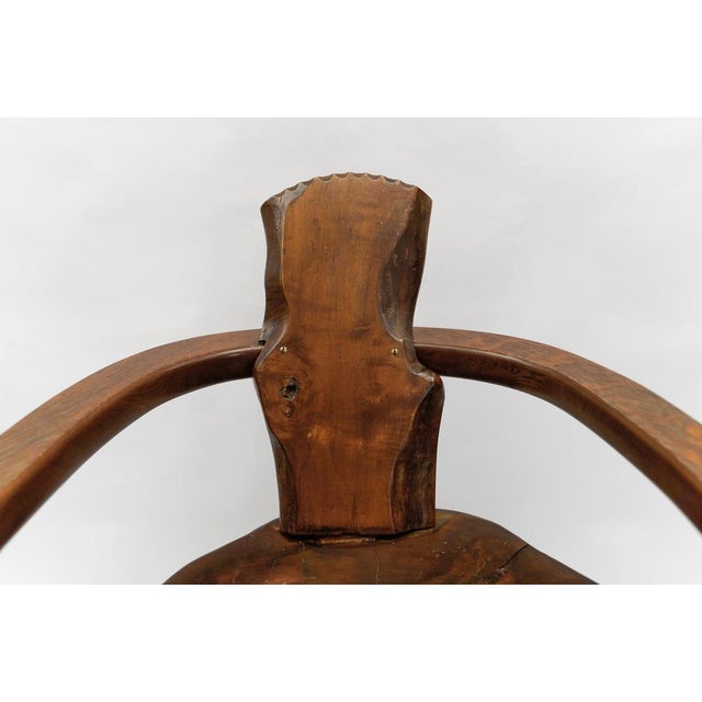 Mid-Century Modern French Wooden Armchair attributed to Pierre Chapo, 1960s For Sale - Image 12 of 14