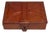 Antique Tooled Leather Jewelry & Keepsake Box With Brass Latch For Sale
