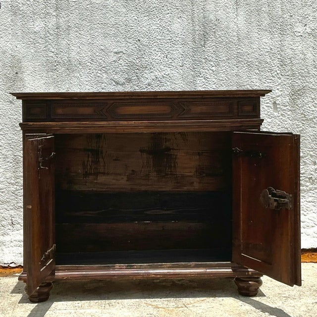 Wood Vintage Boho 18th Century Primitive Cabinet For Sale - Image 7 of 12