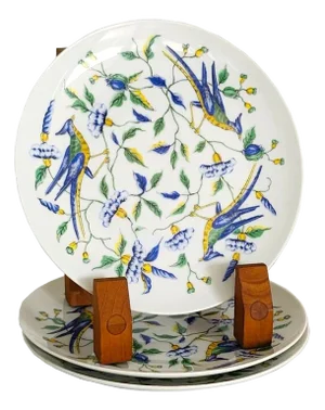 1970s Salad Plates in Chinese Bird Pattern by Fitz & Floyd, Set of 3