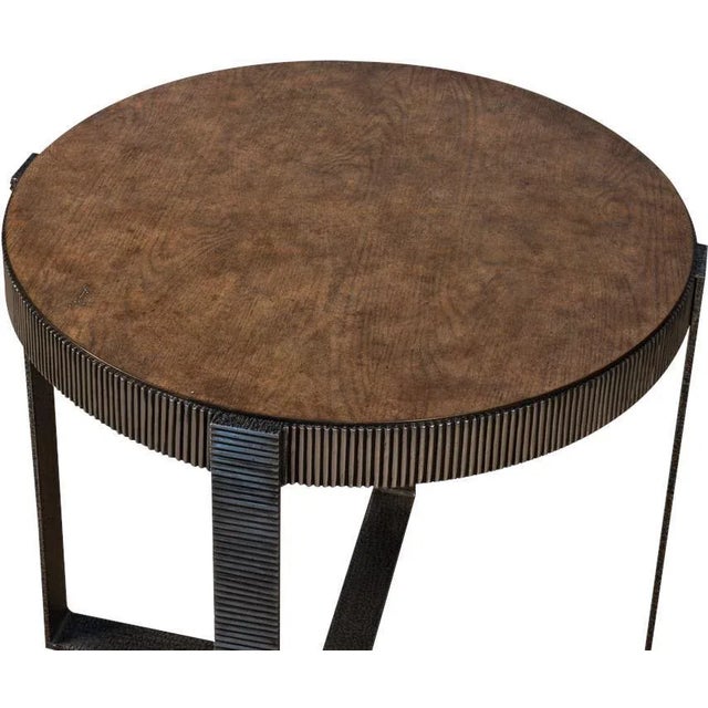 Sarreid Ltd. Sarreid Round Veneered Side Table For Sale - Image 4 of 6