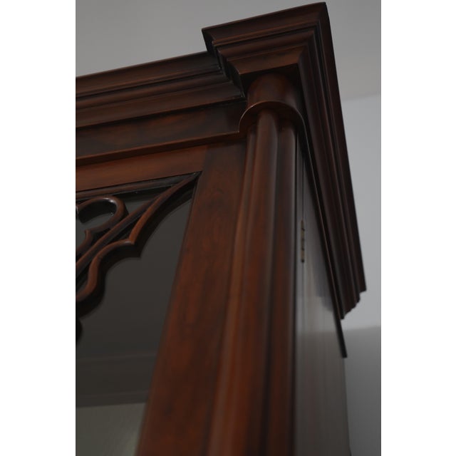 John Widdicomb Vintage Large Walnut Gothic Design Breakfront Display Bookcase For Sale - Image 13 of 18