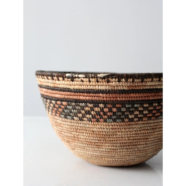 Cabin Vintage Woven Basket Bowl For Sale - Image 3 of 11