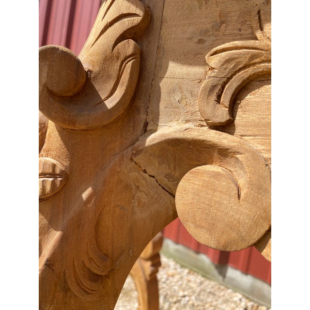 Mid 20th Century Hand Carved Wood Console Table For Sale - Image 9 of 12