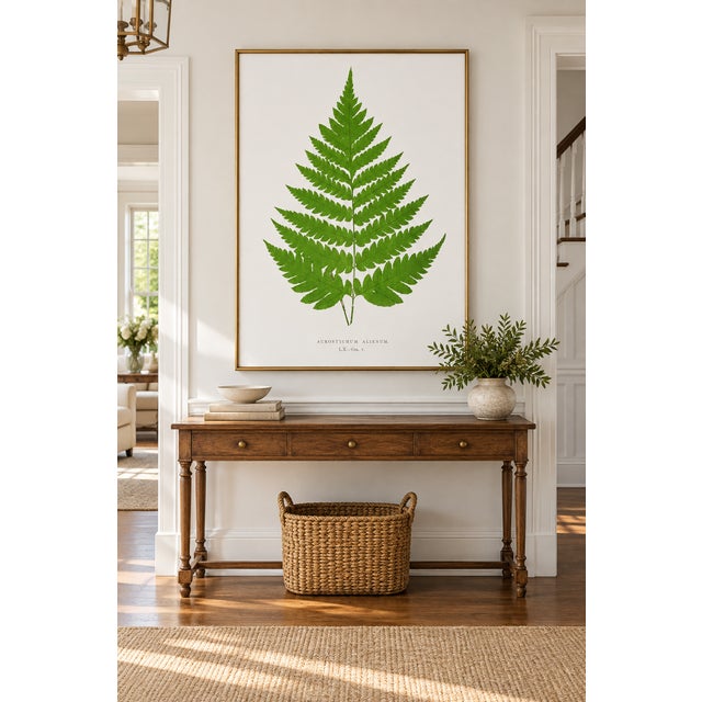 Contemporary Fern Art Print – Vintage Green Botanical Illustration, 40" X 60" For Sale - Image 3 of 8