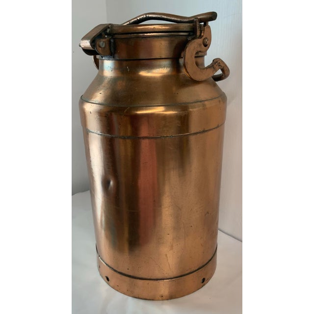 Vintage French Copper Milk Can Umbrella Stand For Sale - Image 9 of 11