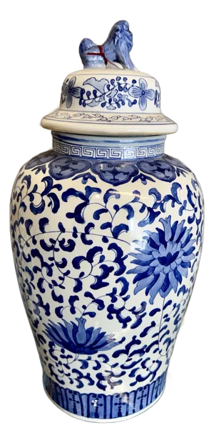 Temple Ginger Jar Foo Dog Lid