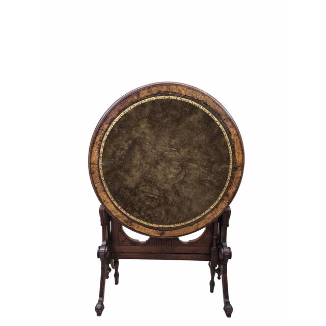 Antique Victorian Eastlake Round Tilt-Top Games Table For Sale In Chicago - Image 6 of 12