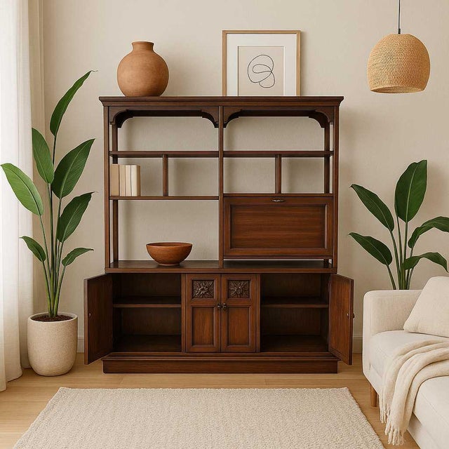 This Vintage Freestanding Wall Unit is an elegant and practical piece that serves as both a room divider and a stylish...