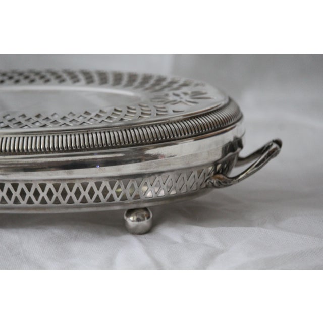 Oval Silver Chafing Dish with Handles For Sale - Image 6 of 18
